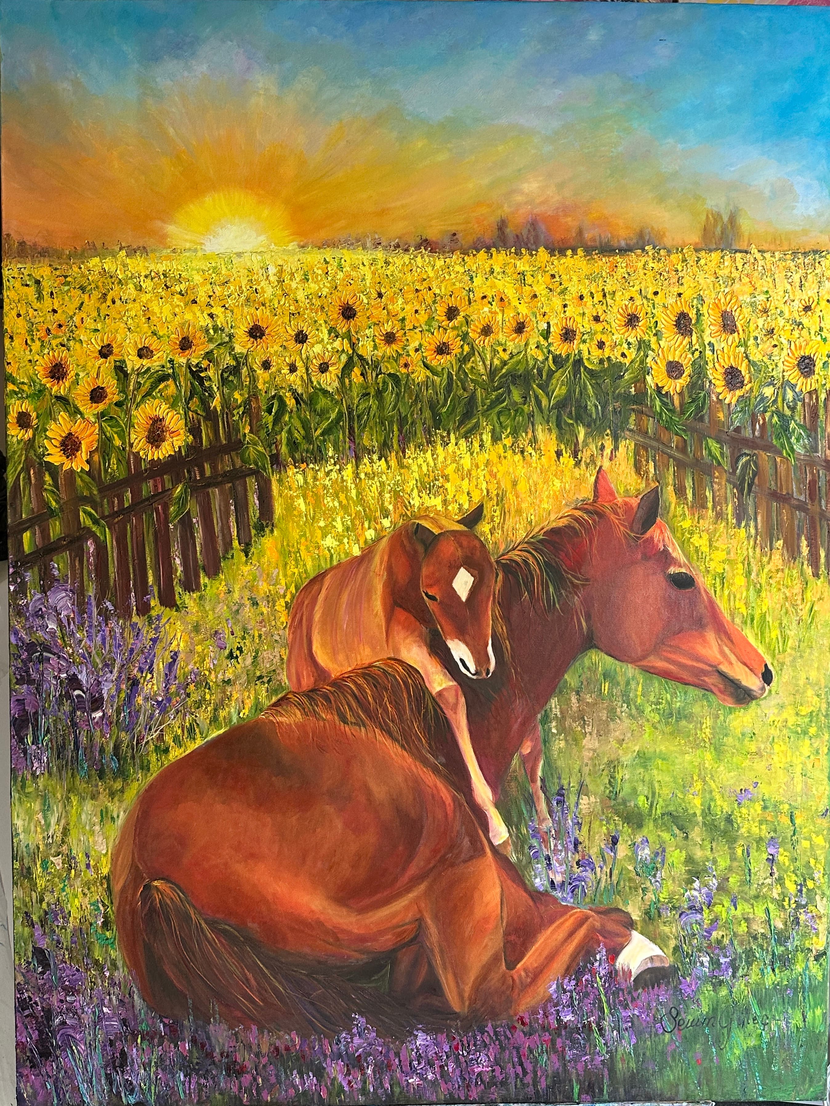 Karantina – gün batımında at figürü